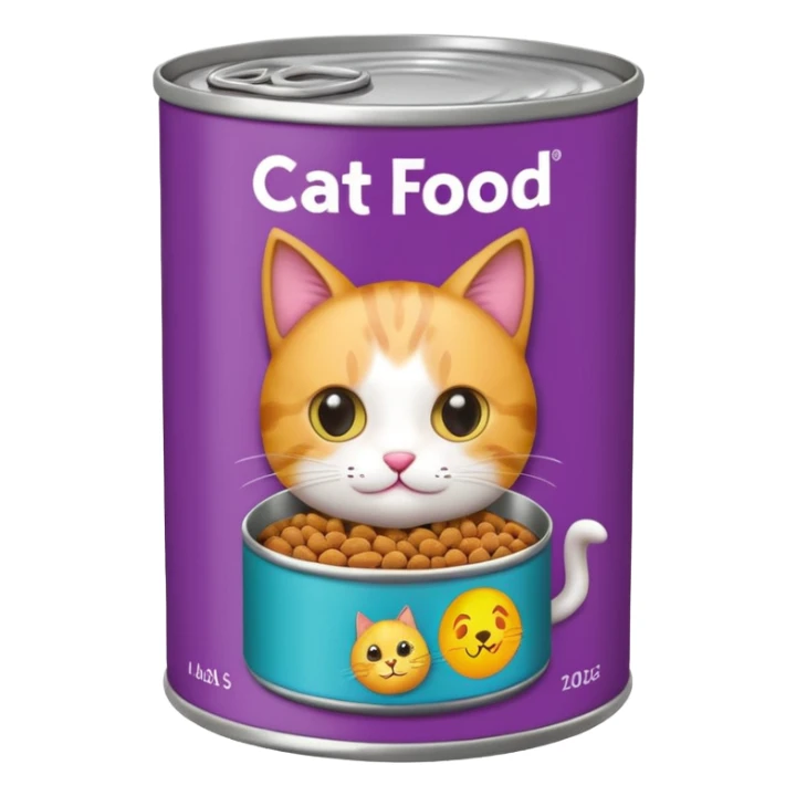 create a can of catfood (make the cat cute) emoji sticker