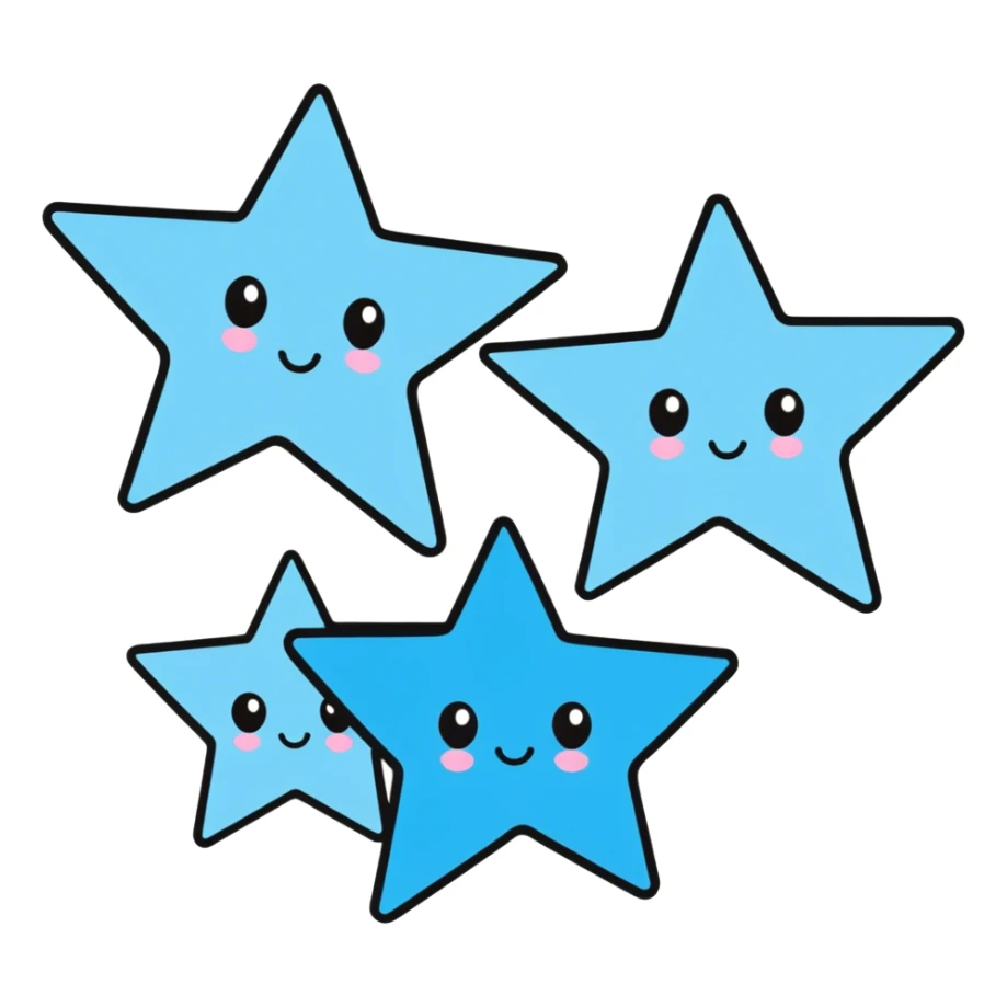 Super light blue three stars like this✨ sticker