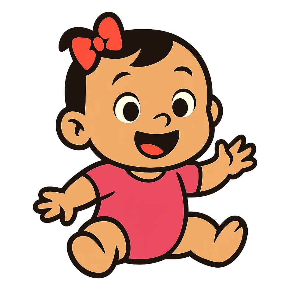 cartoon baby girl sticker