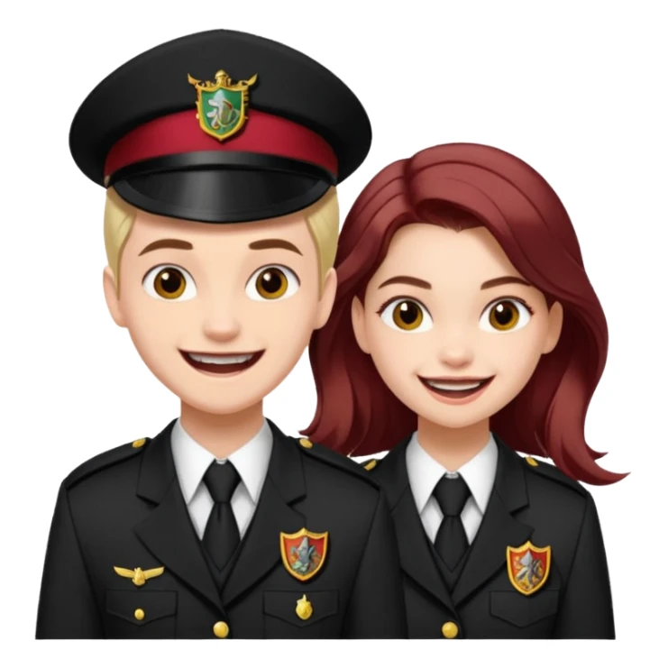 Barbara Palvin as a gryffindor laughing with Draco Malfoy sticker