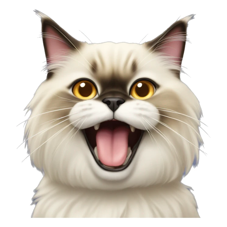 Himalayan cat sticking out tongue sticker