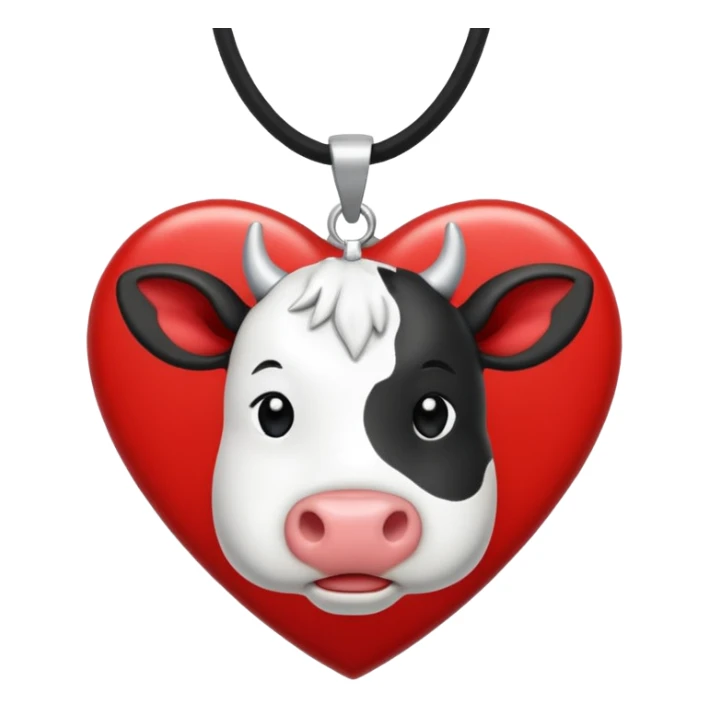 i need combination of this two emojis for making a neckless ❤️🐮  sticker