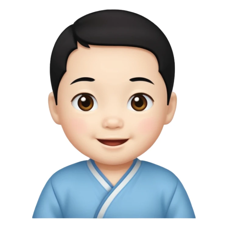 Chinese baby with black hair sticker