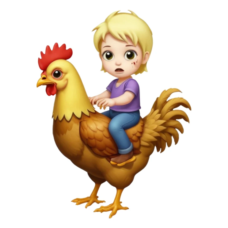 Baby zombie from Minecraft riding chiken sticker