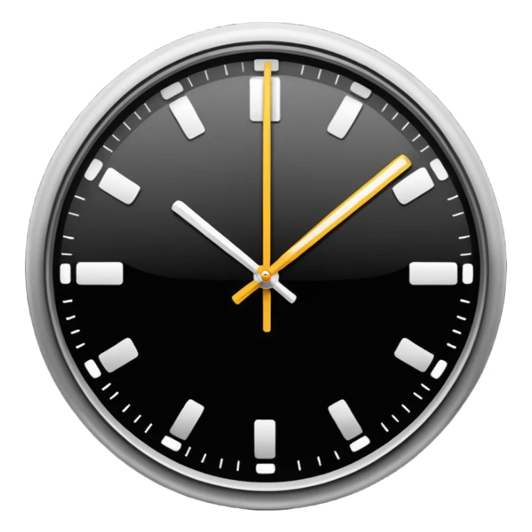 Calendario y reloj, líneas claras, fondo negro. sticker