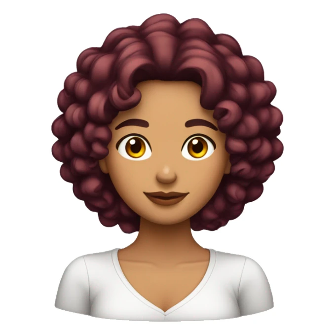 Chica morena de pelo rizado color borgoña sticker