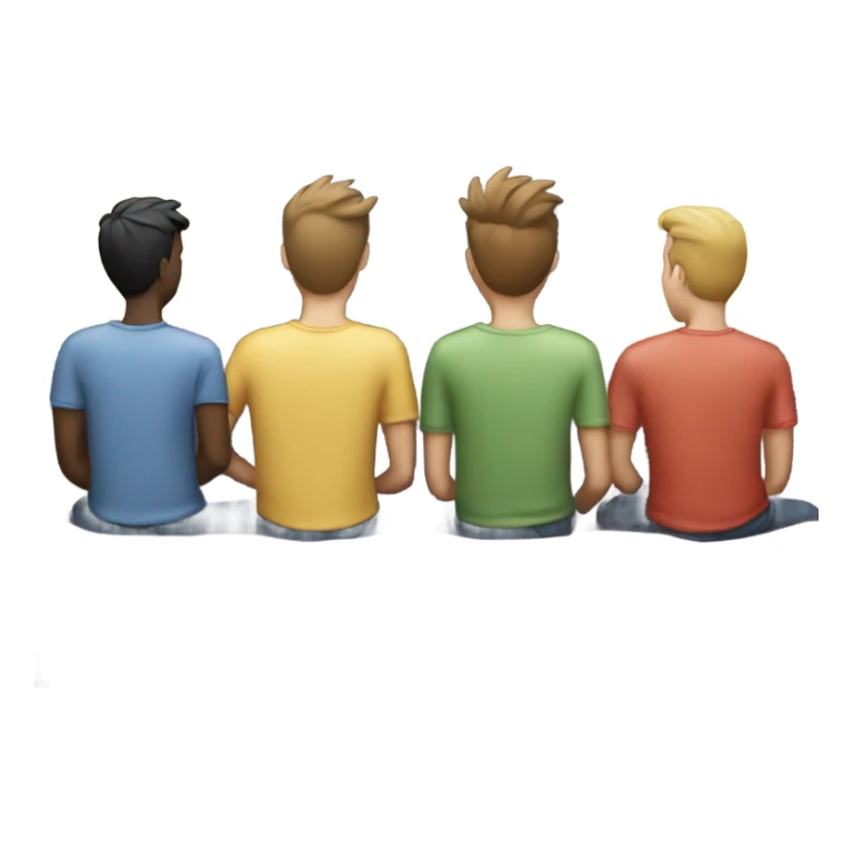 4 guys watching tv together  sticker