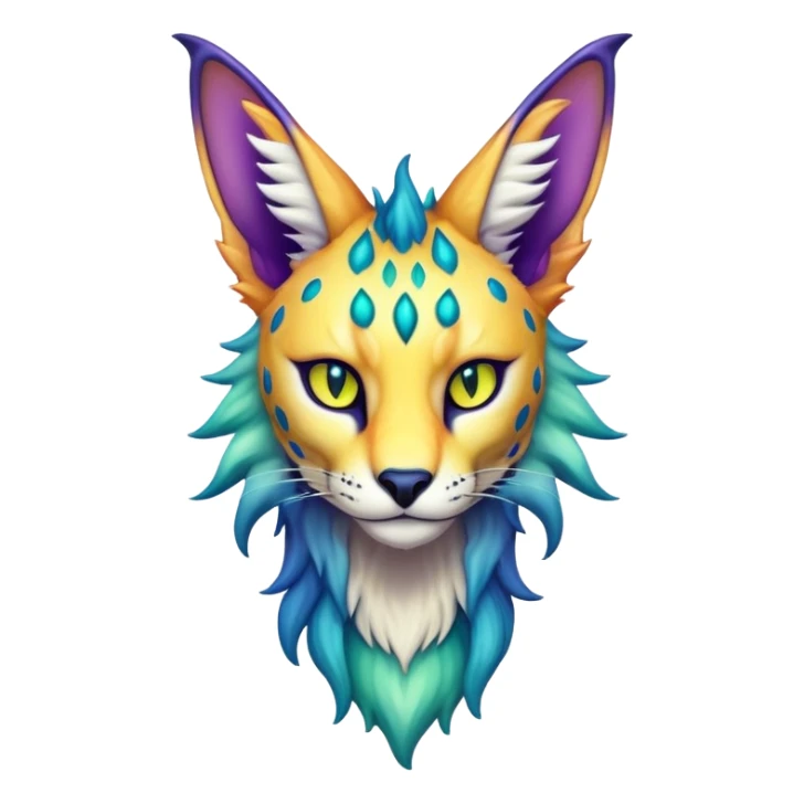 Epic Edgy Colorful ethereal eldritch Sergal-Serval-Fionbri sticker