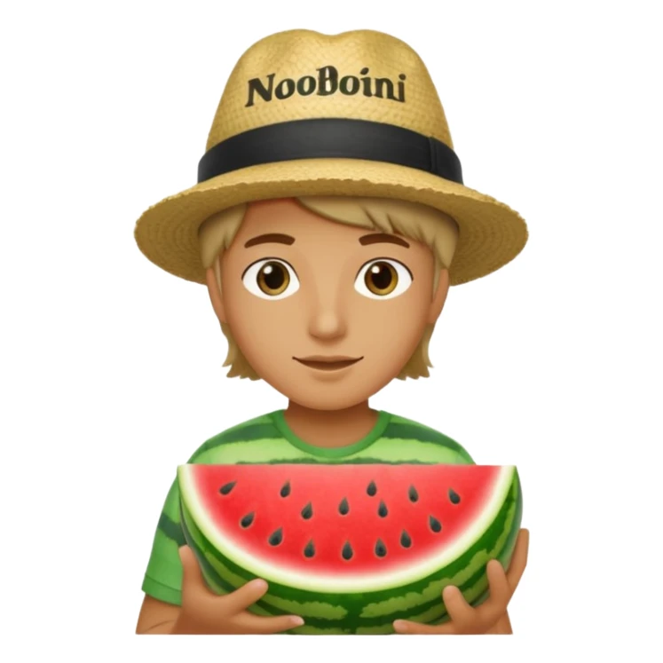 Noob hat watermelon text noobini watermeloni sticker