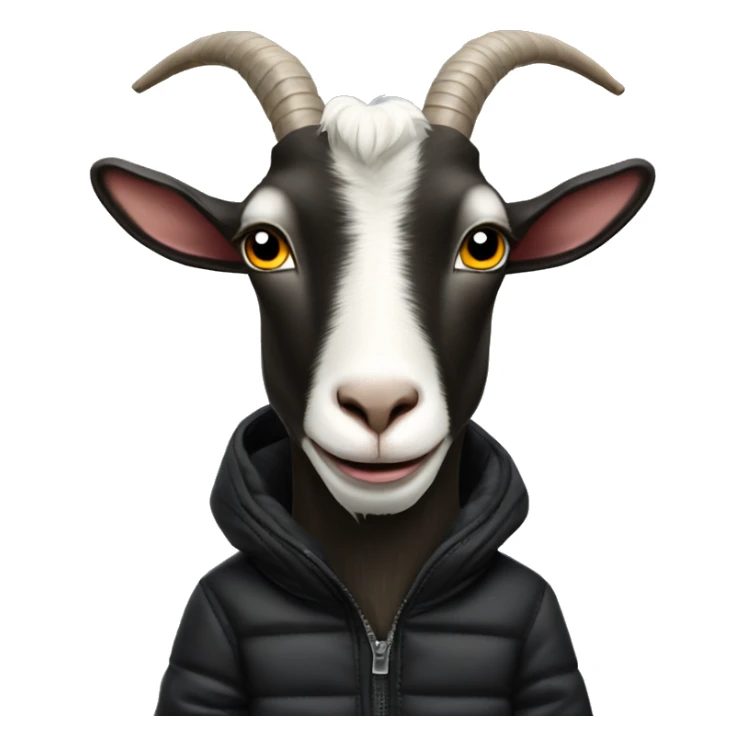 Goat in black puffy coat driving a black Hummer sticker