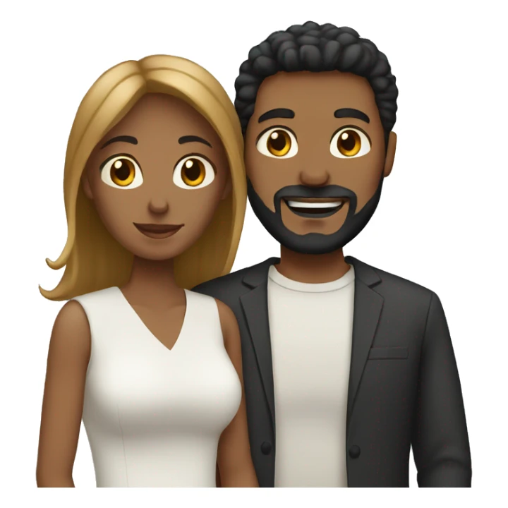 mixed couple , husband is white with a beard and wife is black sticker