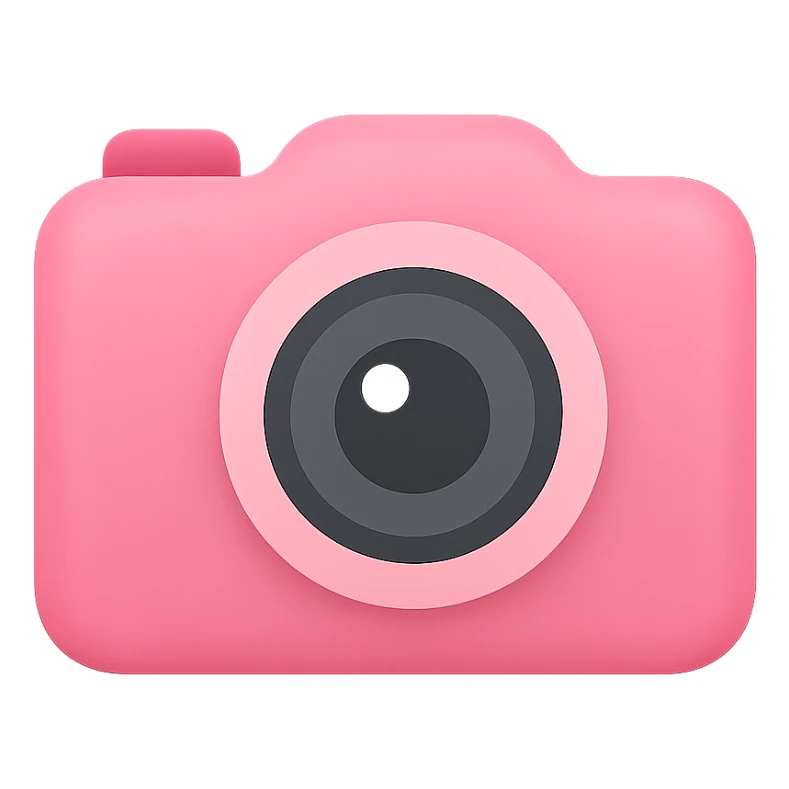 cute and modern pink camera emoji sticker
