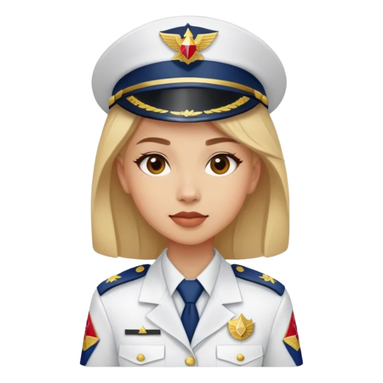 a girl wearing Delta uniform sticker