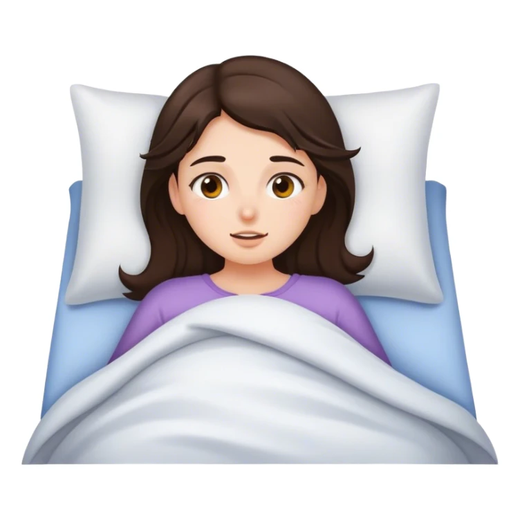 brunette girl waking up sticker