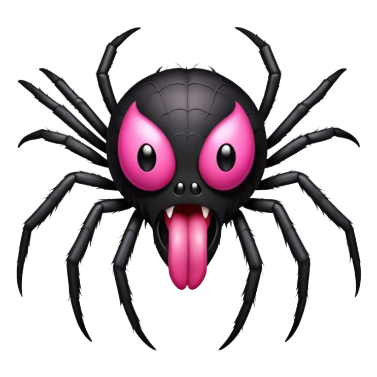 Freaky spider with its tongue out sticker