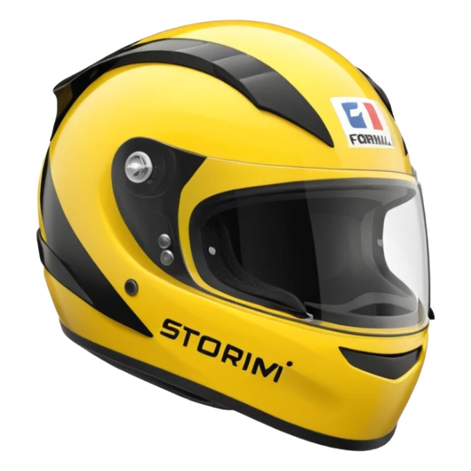 formule 1 helmet black & yellow with storm deco sticker
