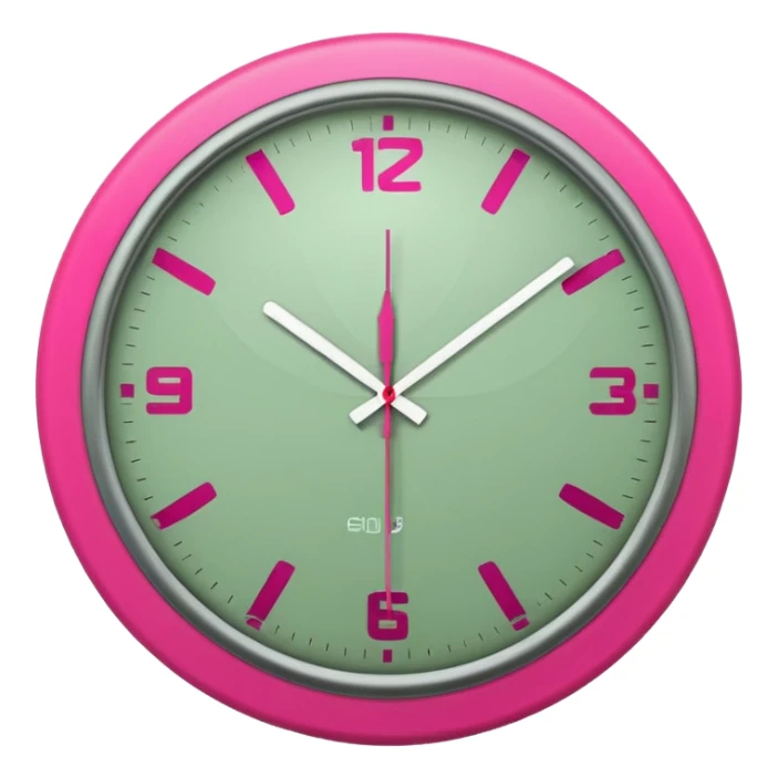 Sage green and hot pink clock sticker