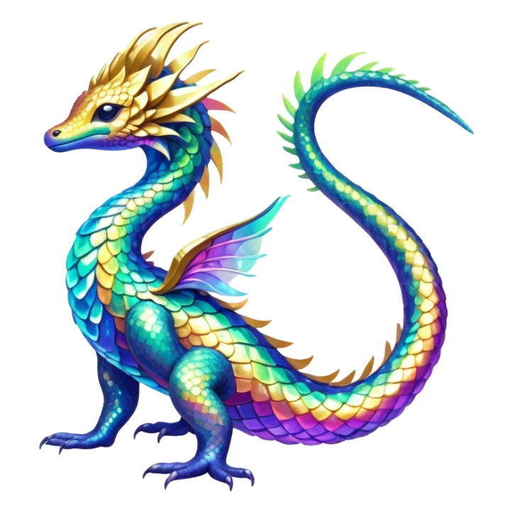 Shiny Exotic Nebulae Tropical Colorful Neon-colored Glittery Ethereal Sparkly Amaura-Aurorus-Fakémon-hybrid-creature (full body)  sticker