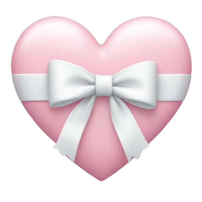 Pastel pink heart with white bow sticker