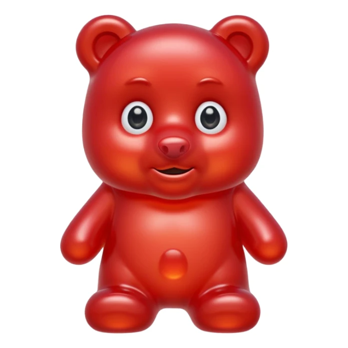 beautiful red gummy bear with eyes and long hair only head sticker