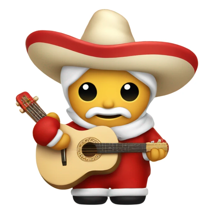 Santa with a mariachi sombrero in cream and red sticker
