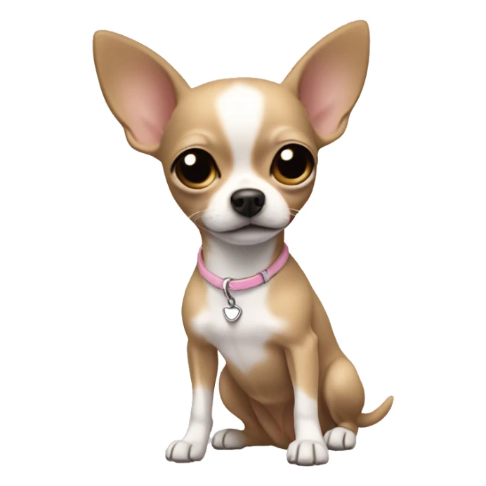girly chihuahua colour khaki with a white line in her head sticker