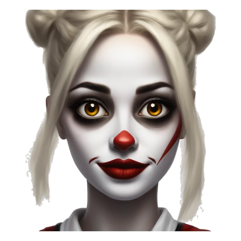 Potter in Harley Quinn style, oil paint, mysterious eyes, intricate lips, masterpiece portrait, odd perspective, beautiful, desirable, logical sticker