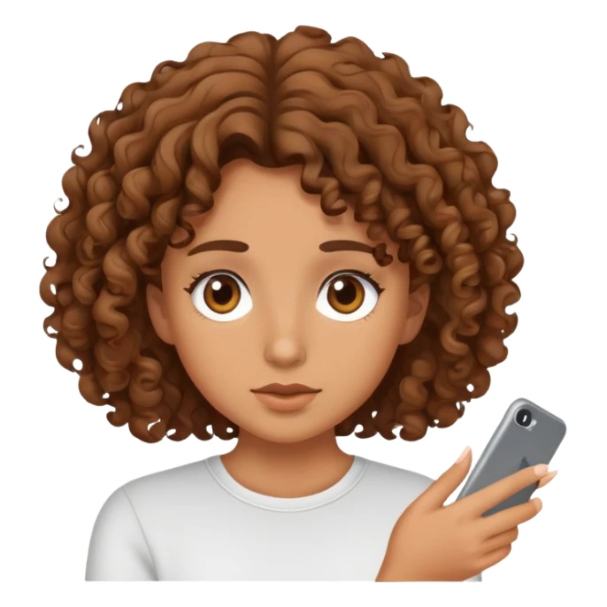Kind of tan girl with brown curly medium hair doing 🤦‍♀️ sticker