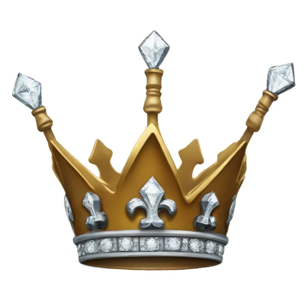 Crown with clubs, spades, and diamond symbol on it sticker