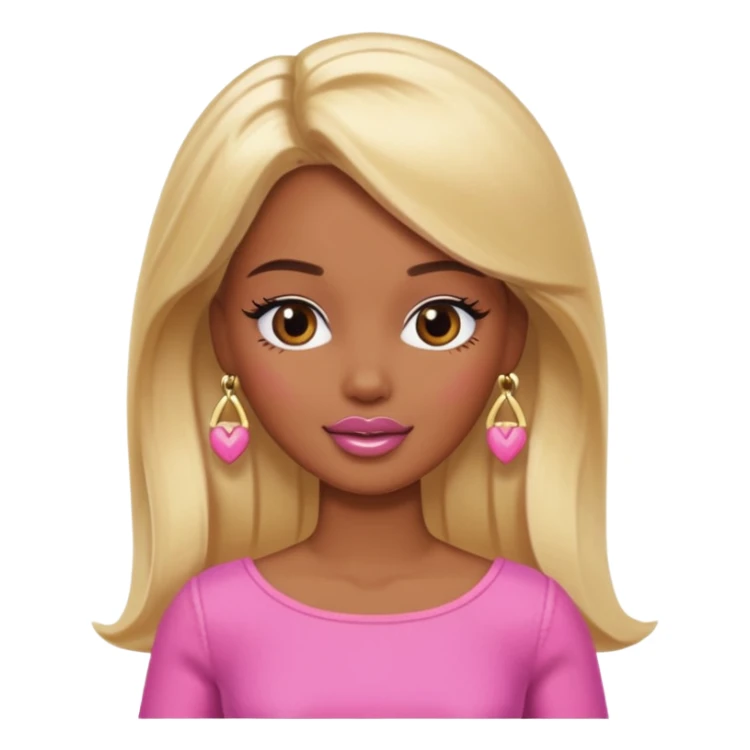 Brown skin blonde Barbie blushing sticker