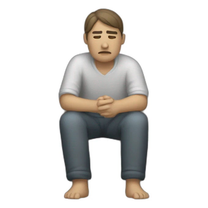 Homme qui pleure en pensant à la mort sticker