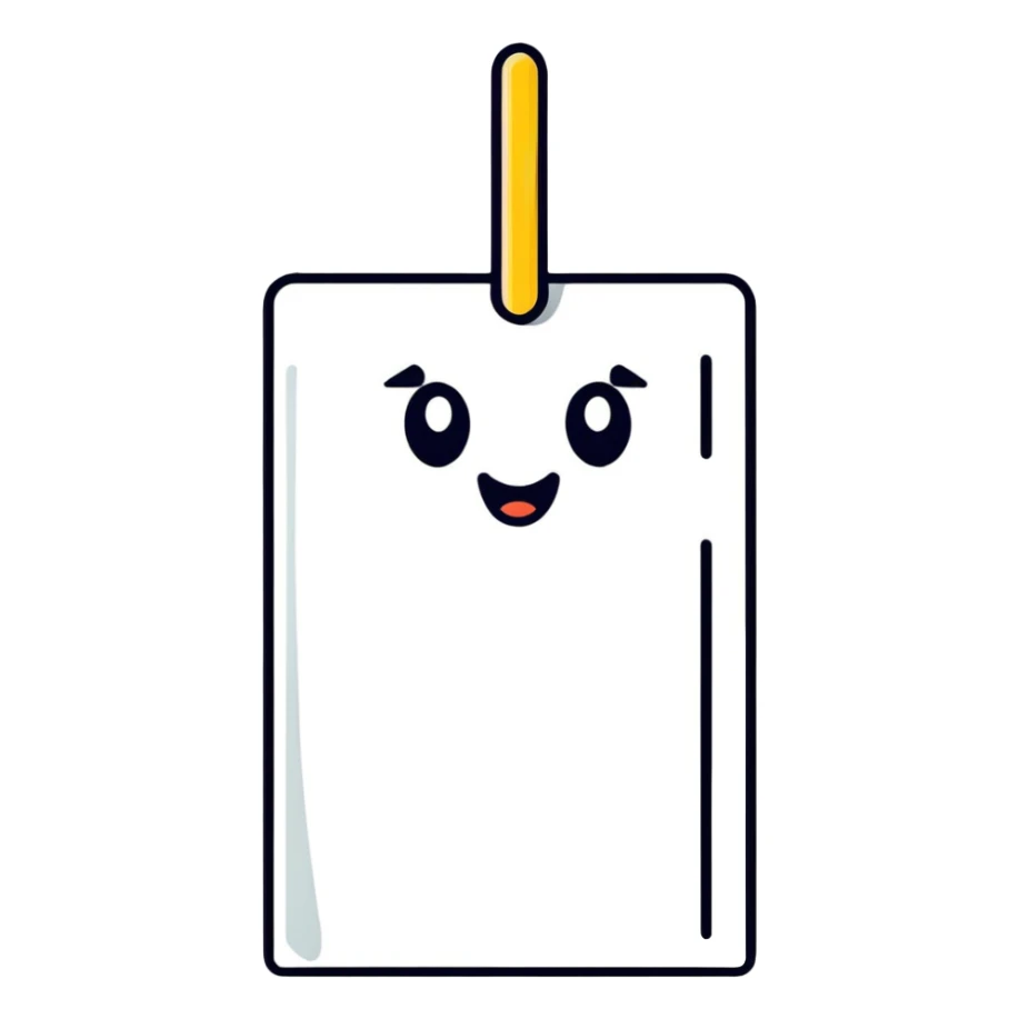 cartoon style wall nail emoji, bold lines, playful and simple sticker