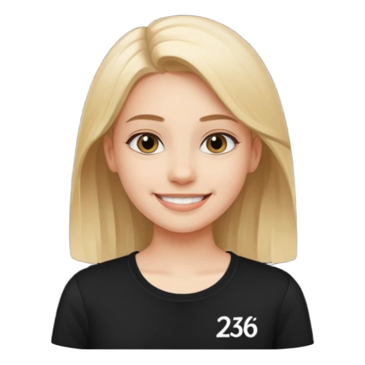 smiling girl in a black shirt with 26.1 written on ir sticker