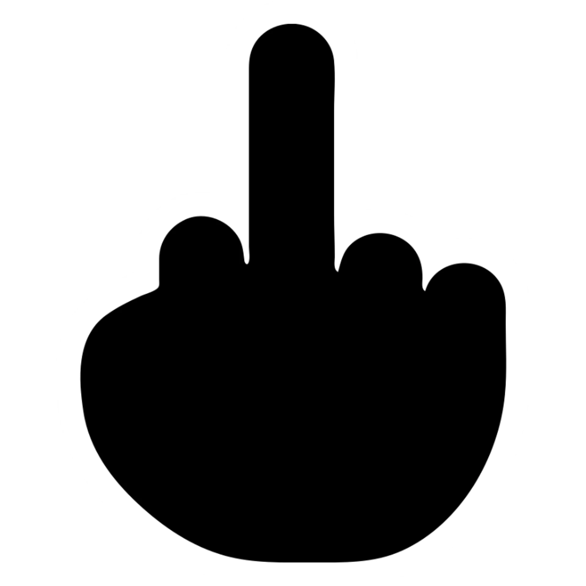 solid black middle finger hand gesture icon sticker