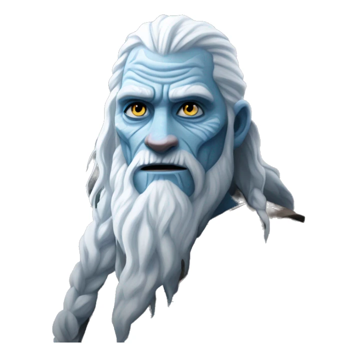 A whitewalker from Game of Thrones walking up the side of a mountain. sticker