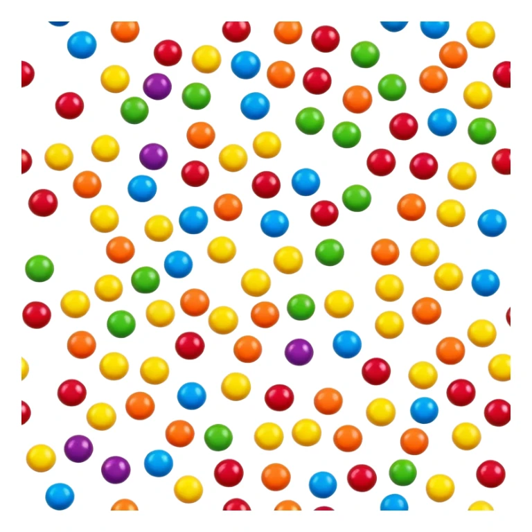 colorful Skittles candy pieces scattered, rainbow colored fruit candies sticker