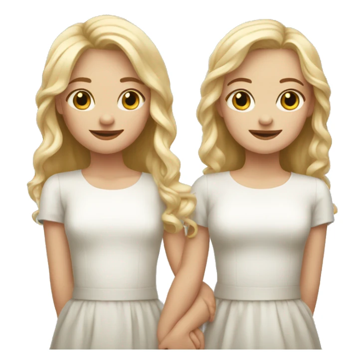 2 blonde girls holding hands one with shorter hair sticker