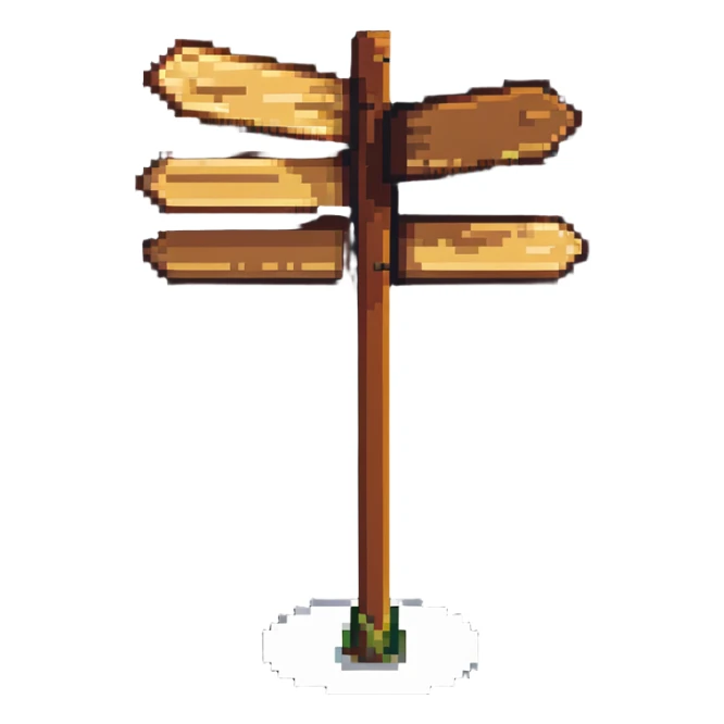 wooden signpost at crossroads sticker
