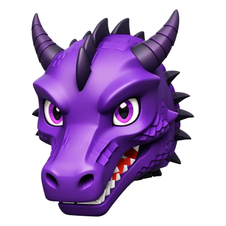 Minecraft black dragon head with purple eyes sticker
