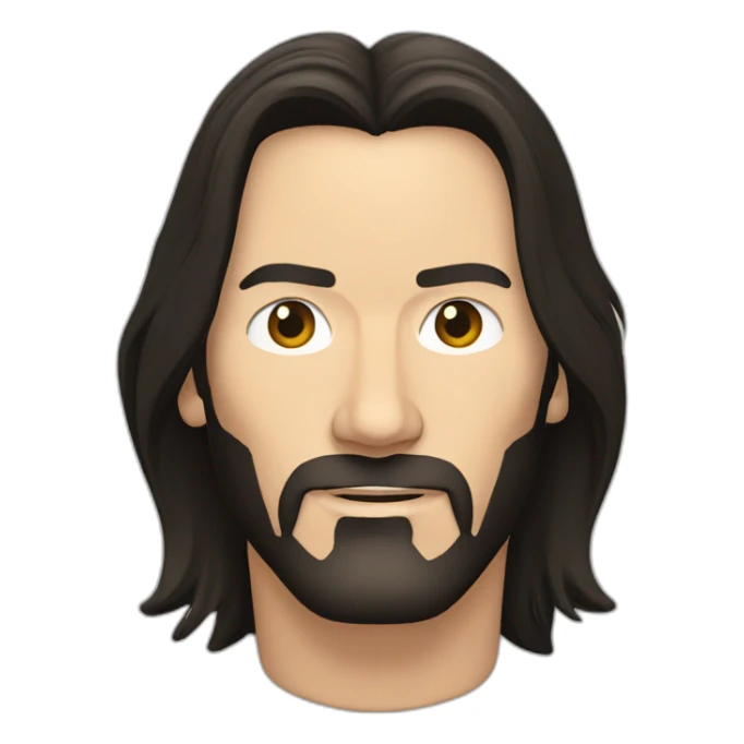 Keanu reeves with long hair and stubble sticker