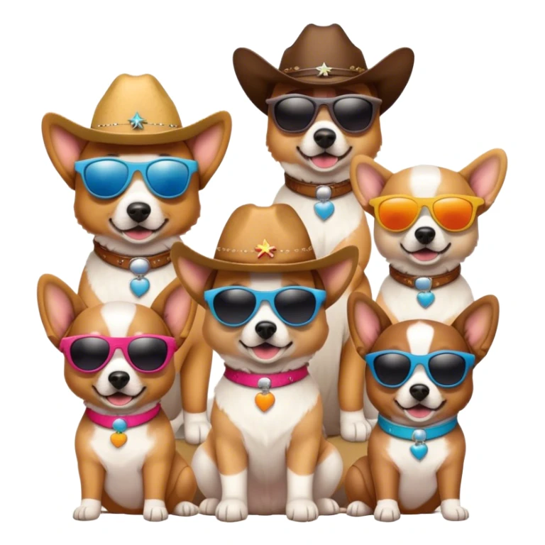 3 cowboy dogs snowboarding birthday party sticker