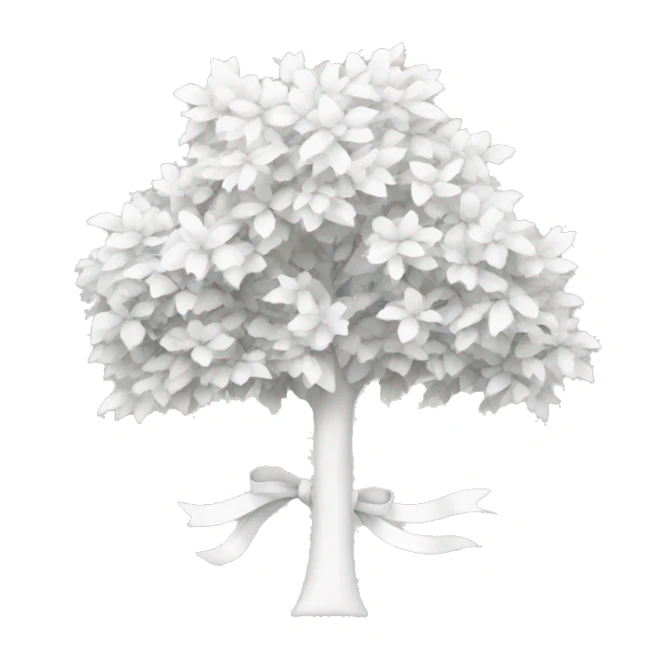 white tree with bow sticker