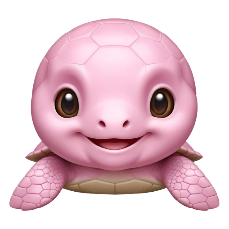 adorable light pink baby turtle smiling sticker