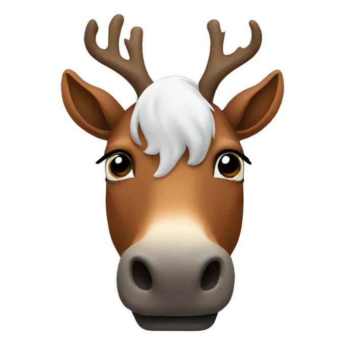 Horse with fake reindeer horns  sticker