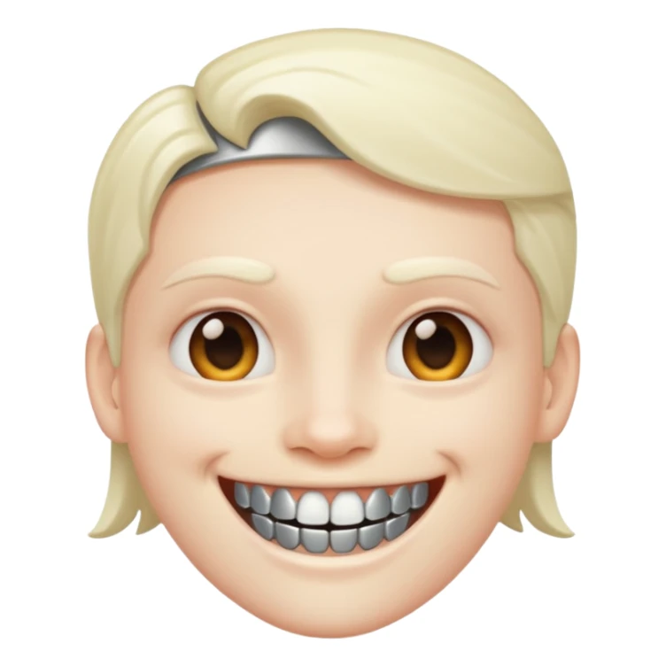 smiling with metal teetg sticker