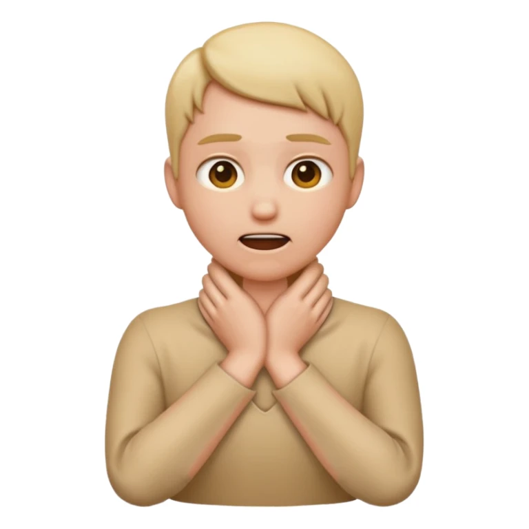 an emoji with its hands on its neck pretending to choke itself out sticker