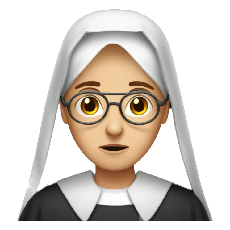 nun with brown hair and glasses facepalming sticker