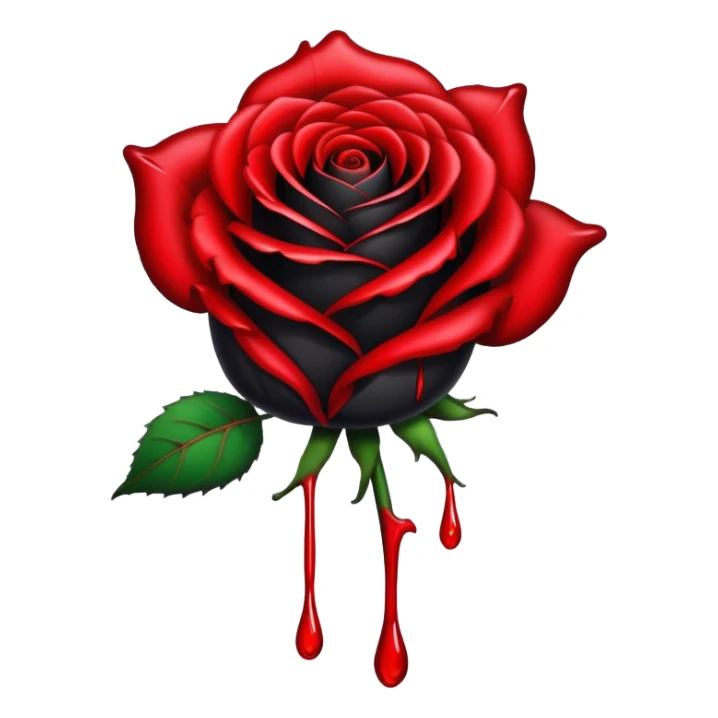 Black rose with blood dripping from it  sticker