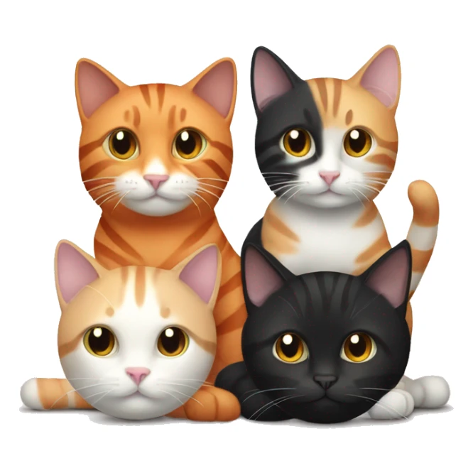 1 orange white striped cat and 2 black cats that are best friends sticker