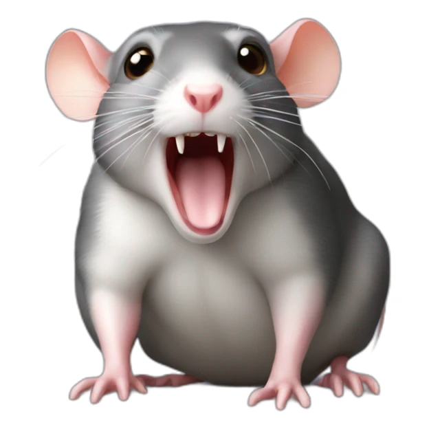 a shocked rat puts its hand in front of its mouth sticker